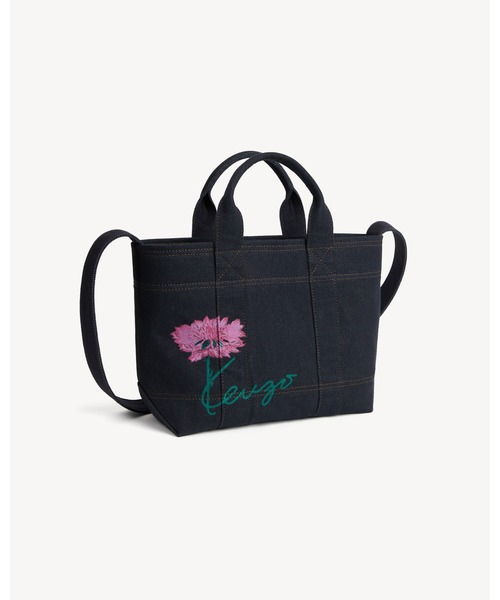 ショルダーバッグ 'KENZO Tulip' スモール トートバッグ イン デニムライク ツイル メンズの画像
