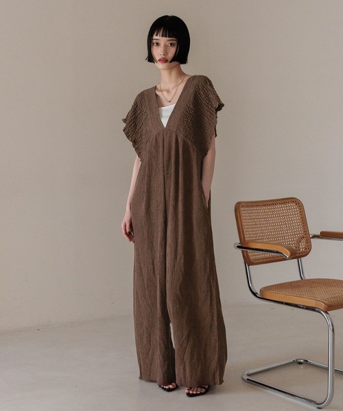 「LOWRYS FARM」 オールインワン MEDIUM ブラウン レディース_画像7