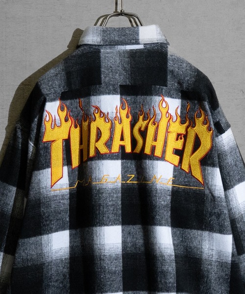 「THRASHER」 長袖シャツ LARGE ブラウン メンズ_画像3