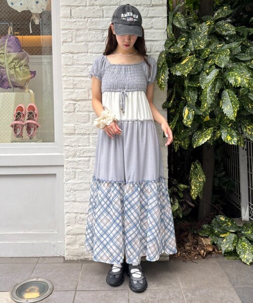 w closet（ダブルクローゼット） ワンピース 花柄切替ワンピース