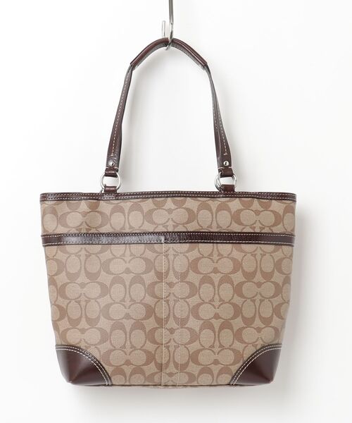 COACH コーチ シグネチャー トートバッグ F12345 ブラウン ベージュ COACH（コーチ） トートバッグ - ブラウン レディース : ZOZOTOWN