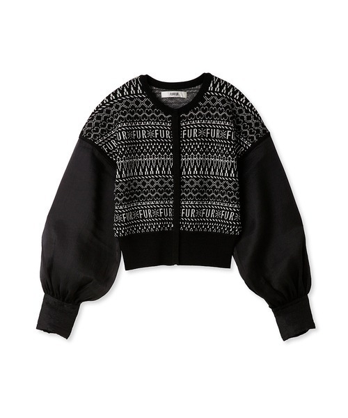 「FURFUR」 ニットカーディガン ONE SIZE ブルー レディース_画像5