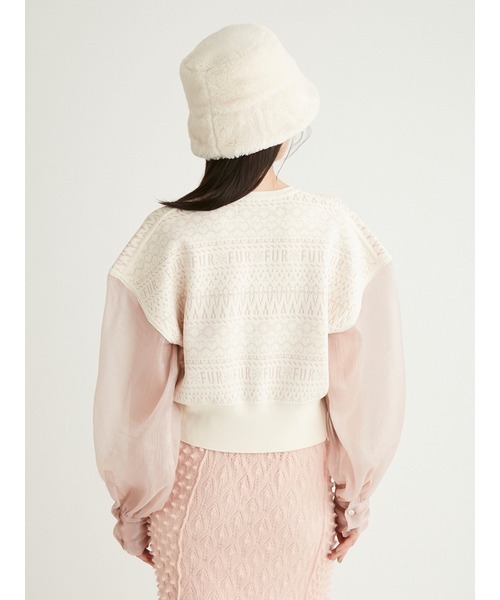 「FURFUR」 ニットカーディガン ONE SIZE ブルー レディース_画像8