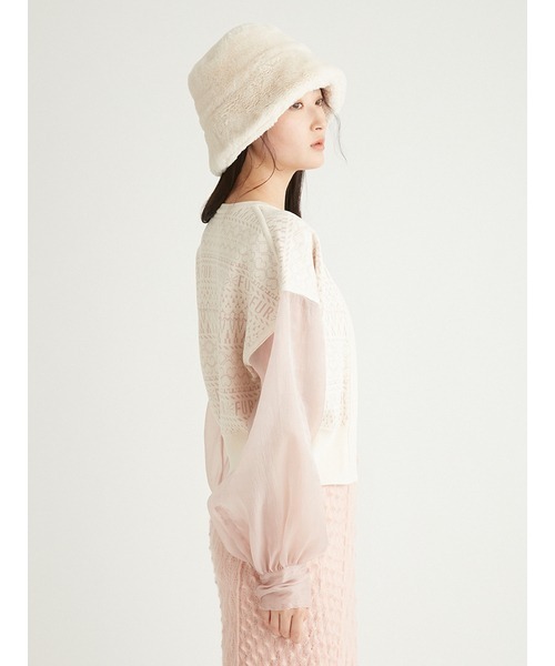 「FURFUR」 ニットカーディガン ONE SIZE ブルー レディース_画像9