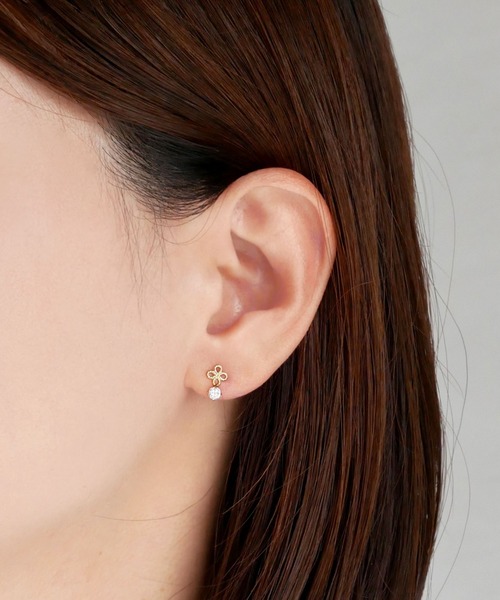 va vendome aoyama ピアス K10イエローゴールド キュービック