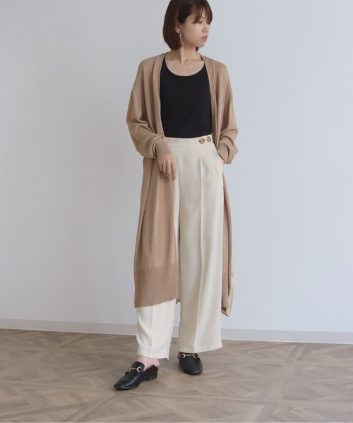 【SALE】vingtrois　リブラメVカーディガン986-13001　 vingtrois 「vingtrois」 ニットカーディガン M ブラック