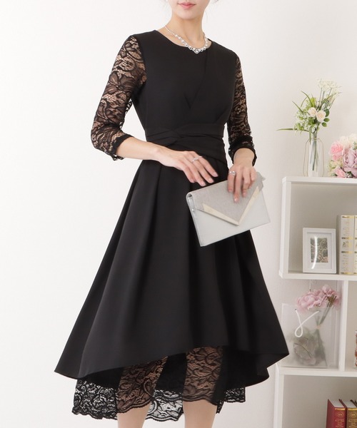 Lace Ladies（レースレディース） ワンピース 裾レース ウエスト絞り