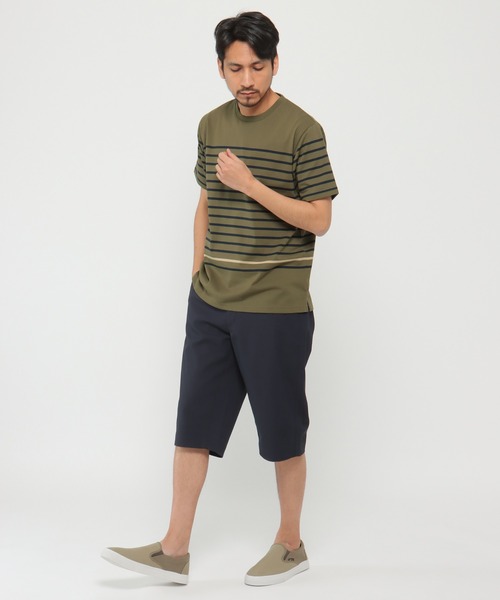 ikka tシャツ VORTEXパネルボーダーTシャツ メンズ : ZOZOTOWN