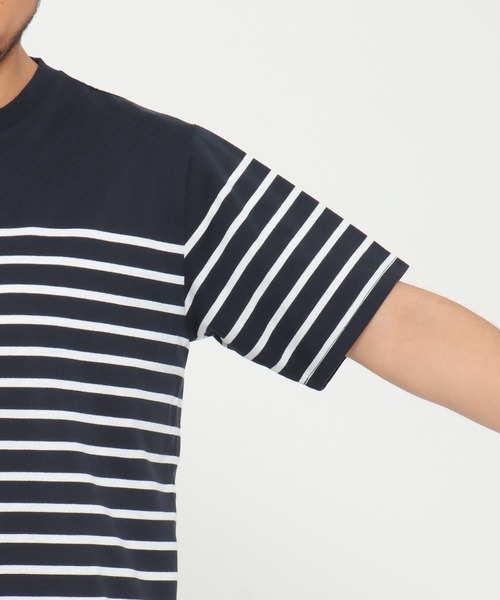 パネルボーダーＴシャツ ikka tシャツ VORTEXパネルボーダーTシャツ メンズ : ZOZOTOWN