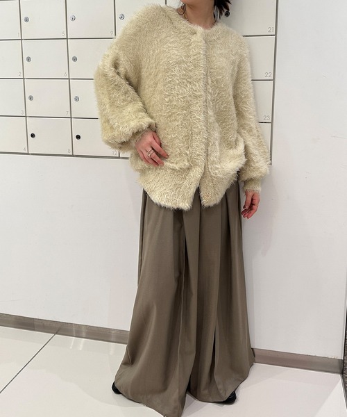 solleim カーディガン ボリュームシャギーニットカーディガン  