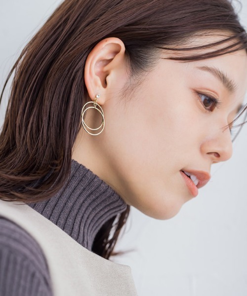 【関税・送料無料】Shashi★ダブル フープ ピアス Pierrot ピアス ダブルフープピアス レディース : ZOZOTOWN