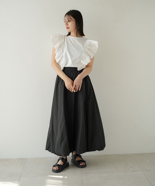 EMMEL REFINDS フライスフリル 2WAY Tシャツ EMMEL REFINES＞EM フライス フリル 2WAY Tシャツ（EMMEL