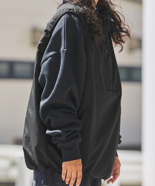HECT ベスト ジレ 「HECT」Water Repellent Nylon Half Zip Vest / 撥