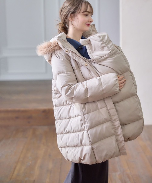 【nimo】ローズマダム　ダウンママコート　モカ　Mサイズ Rosemadame（ローズマダム） マタニティ マットタフタダウン ママ