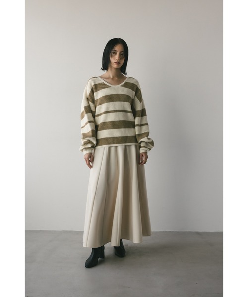 ニット セーター ミックスボーダー2WAYニット レディース STYLEMIXER ニット セーター 2WAYボーダーニット レディース