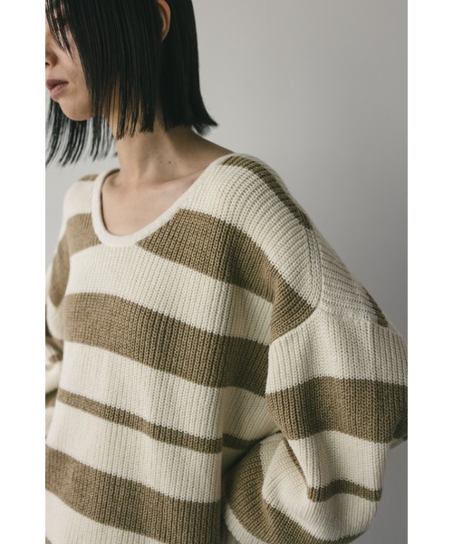 ニット セーター ミックスボーダー2WAYニット レディース STYLEMIXER ニット セーター 2WAYボーダーニット レディース
