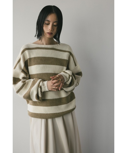 ニット セーター ミックスボーダー2WAYニット レディース STYLEMIXER ニット セーター 2WAYボーダーニット レディース