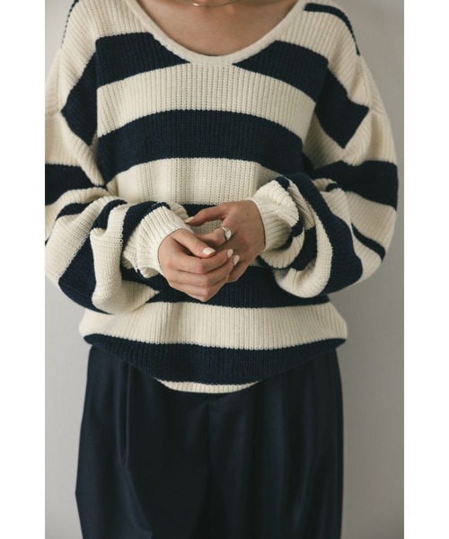 STYLEMIXER ニット セーター 2WAYボーダーニット レディース