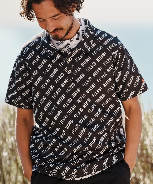 ポロシャツ mhs2129- All Over Barcode Logo Polo Shirts ポロシャツ メンズ レディース