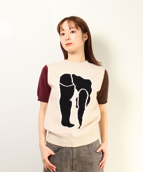ニット セーター Common Noun/SPORTS Kana Akiyama 半袖ニットプルオーバー レディース メンズ
