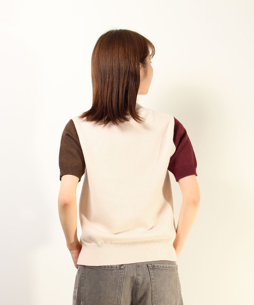 ニット セーター Common Noun/SPORTS Kana Akiyama 半袖ニットプルオーバー レディース メンズ ニット セーター Common Noun/SPORTS Kana Akiyama 半袖ニット