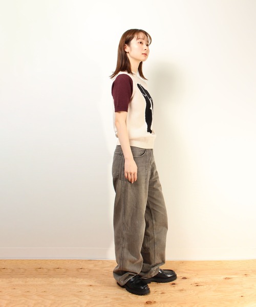 ニット セーター Common Noun/SPORTS Kana Akiyama 半袖ニットプルオーバー レディース メンズ ニット セーター Common Noun/SPORTS Kana Akiyama 半袖ニット