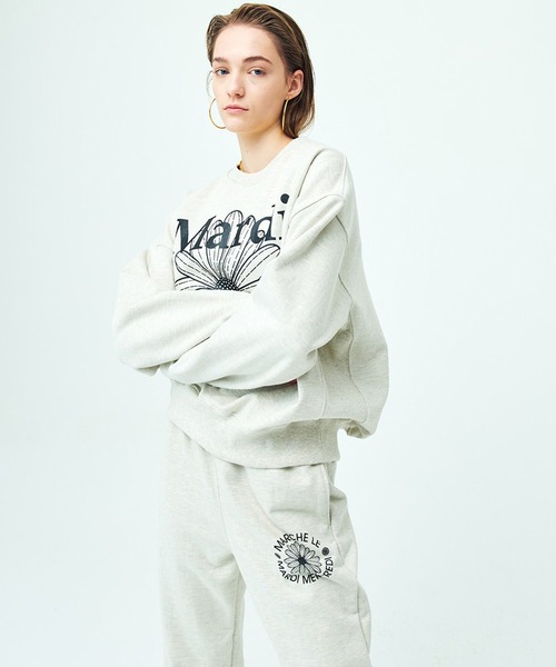 ●Mardi Mercredi●SWEAT PANTS MARCHE EMBLEM_BLACK YELLOW Mardi Mercredi スウェットパンツ ジャージ SWEAT PANTS MARCHE