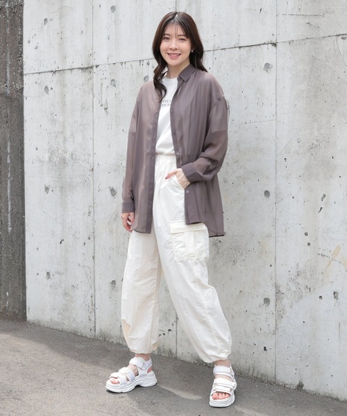 Honeys ブラウス シャツ Tシャツ付きシアーシャツ レディース