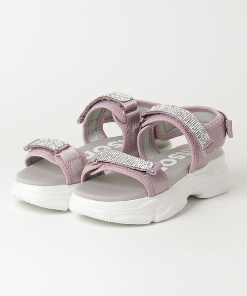 kitson サンダル キラキラ ダブルベルト 厚底サンダル