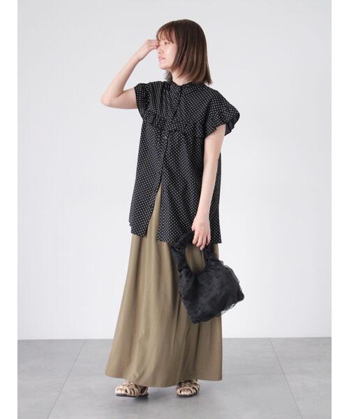 ブラウス シャツ 前後2way  フリルブラウス レディース Lugnoncure シャツ ブラウス 前後2WAYフリルブラウス レディース