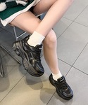 スニーカー ミックス ツイード レースアップ ...の詳細画像4