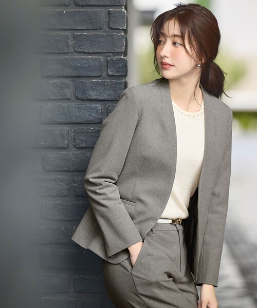 ANY SIS（エニィスィス） ジャケット ノーカラージャケット 「保温効果