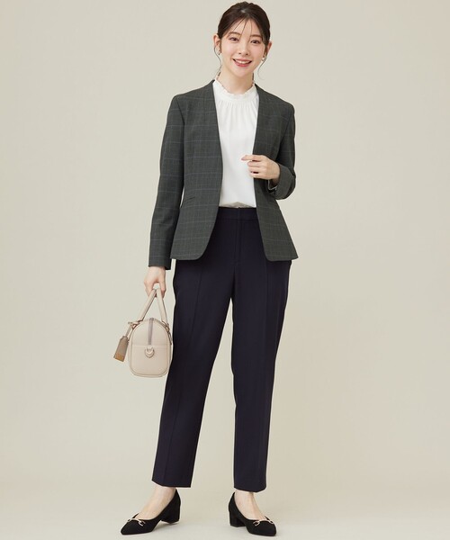【美品】anySiS ノーカラージャケット テーパードパンツ スーツセット ANY SIS（エニィスィス） ジャケット ノーカラージャケット 「保温効果