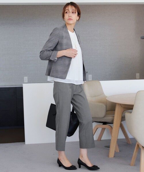 【完売現行品】conte ジャガード ノーカラージャケット ノーカラージャケット | Oggi.jp ジャケット ノーカラージャケット