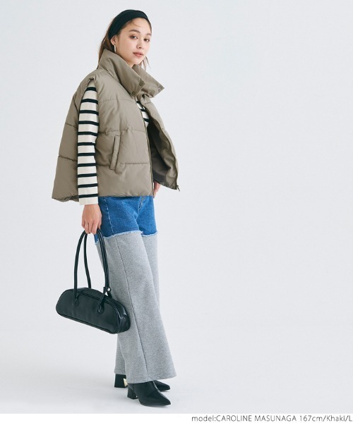 coca（コカ） ダウンベスト ダウン 中綿ベスト ハイネック ショート丈