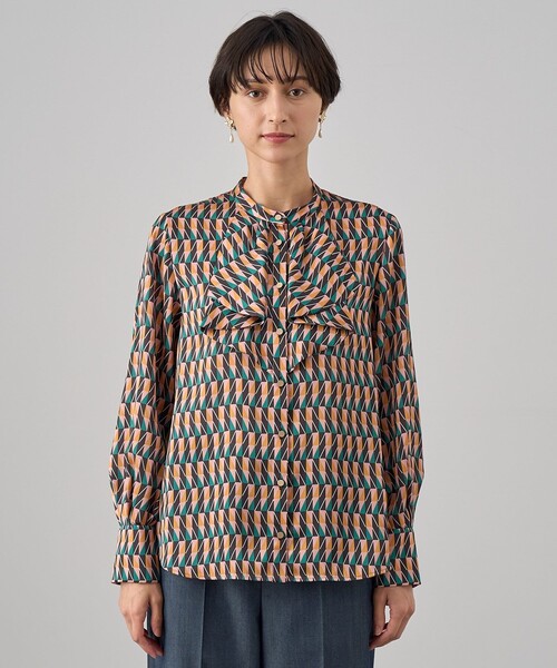 ANAYI（アナイ） ブラウス シャツ カラーグラフィックフリル ブラウス