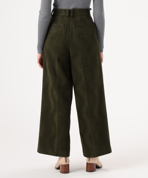 MACPHEE ハイウエストパンツ MACPHEE パンツ ブラッシュドウール ハイウエストパンツ