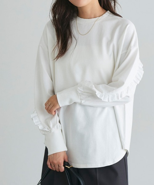 Pierrot（ピエロ） トレーナー スウェット ライトスウェットフリル