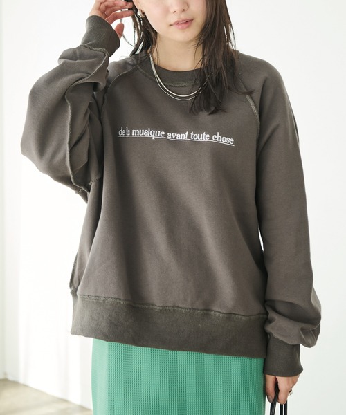 LAVEANGE（ラビアンジェ） トレーナー スウェット ロゴ刺繍スウェット