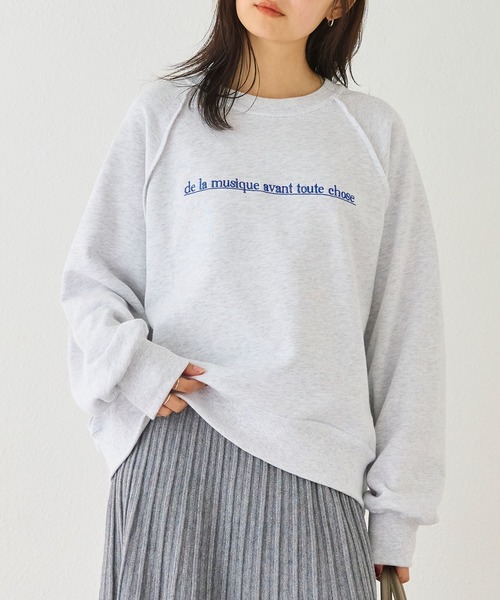 LAVEANGE トレーナー スウェット ロゴ刺繍スウェット レディース