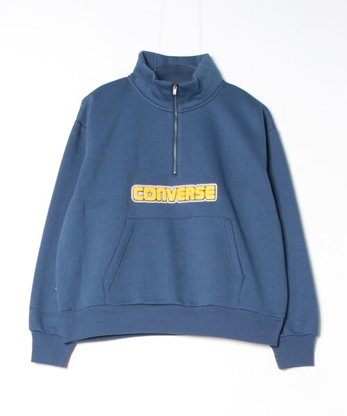 パーカー コンバース  シェニール スウェット ハーフジップ_ レディース CONVERSE パーカー コンバース シェニール スウェット ハーフ