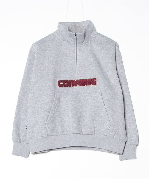 パーカー コンバース  シェニール スウェット ハーフジップ_ レディース CONVERSE パーカー コンバース シェニール スウェット ハーフ