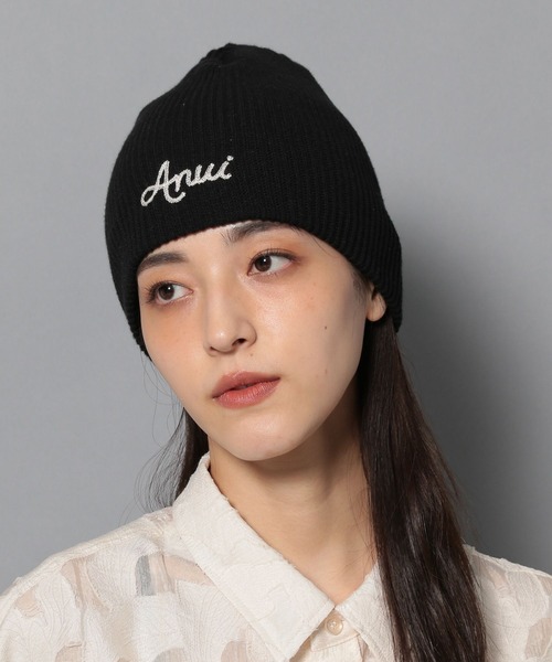 Anui（アニュイ） ニットキャップ FREE ブラック レディース
