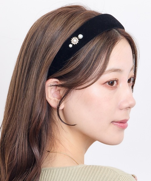 COUDRE クードル　ベロア　カチューシャ COUDRE 黒 ベルベット ヘアバンド カチューシャ 金子綾 クードル