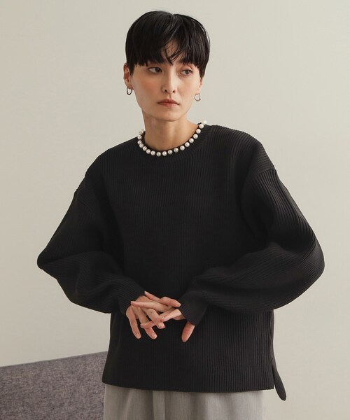 OPAQUE.CLIP（オペークドットクリップ） ニット セーター パール調