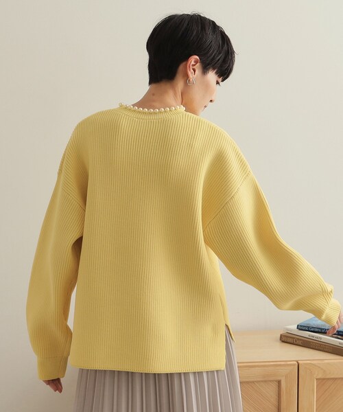 【新品タグ付き】and per seニット定価24,200円 OPAQUE.CLIP（オペークドットクリップ） ニット セーター パール調