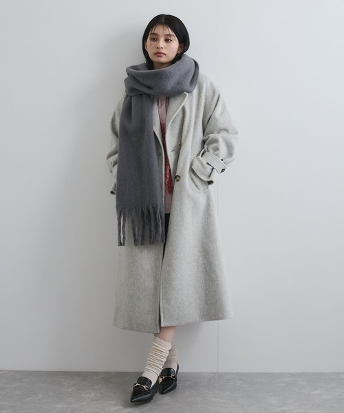 VIS（ビス） ストール マフラー ふっくら柔らか無地フリンジストール