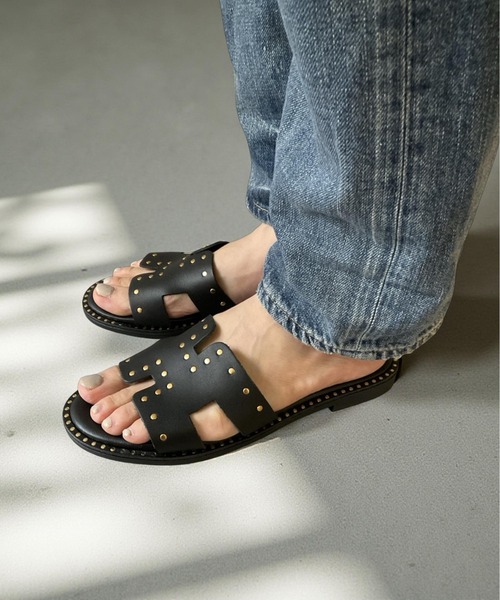 ALL BLACK サンダル スタッズサンダル レディース : ZOZOTOWN