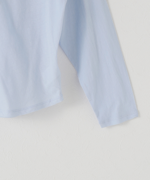 美品！ ラ ユット ロゴラグランTee サックスブルー La Hutte Spick＆Span tシャツ La Hutte / ラ ユット ロゴラグランTee