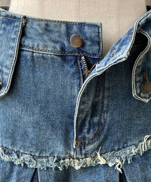 meJane（ミージェーン） デニムスカート タックプリーツ デニムミニ